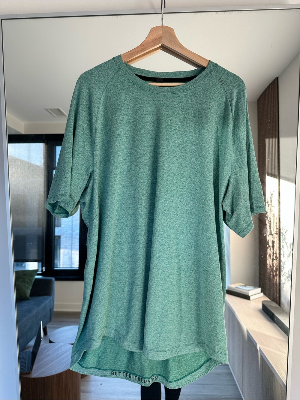 Lululemon Drysense Lightweight Heathered Green Active Tee
